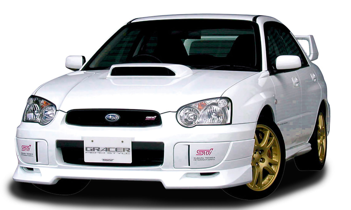GReddy 04+ WRX & STi Fiberglass Front Lip Spoiler
