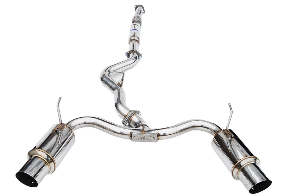 Invidia 08-11 STi Hatch / 11 WRX Hatch Dual N1 Single Layer SS Tipped Cat-back Exhaust