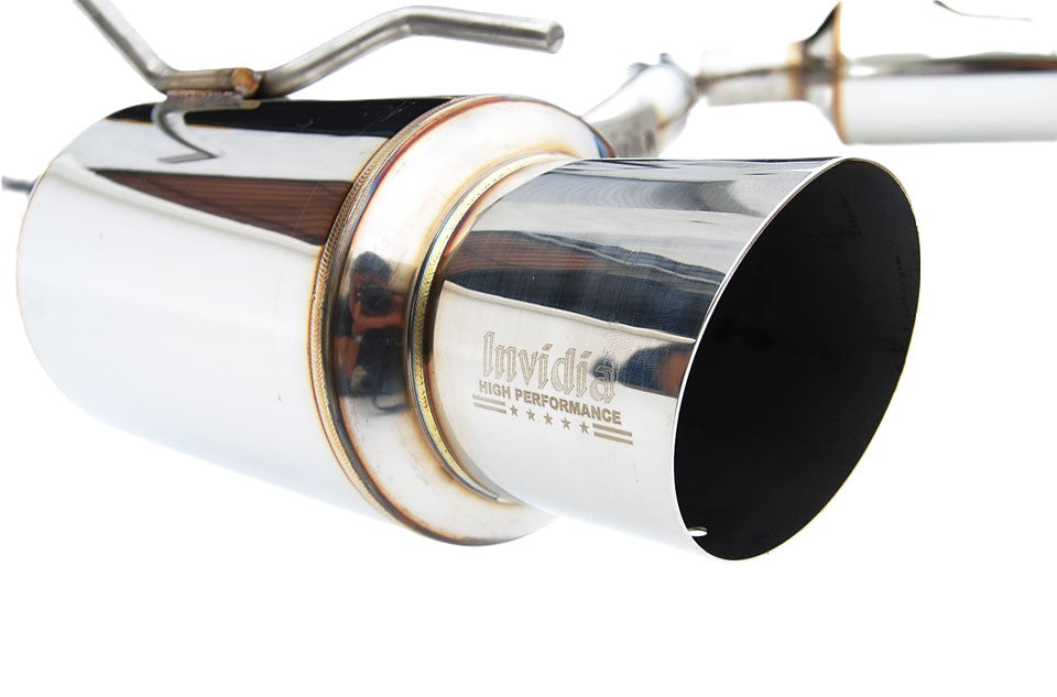 Invidia 08-11 STi Hatch / 11 WRX Hatch Dual N1 Single Layer SS Tipped Cat-back Exhaust