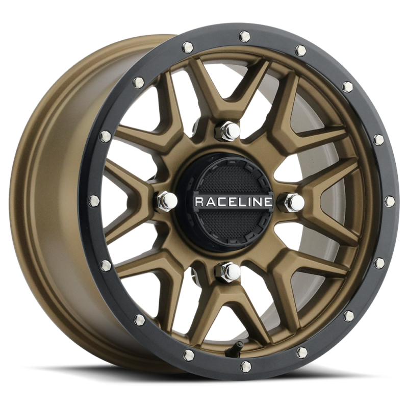 Raceline A94BZ Krank 14x7in / 4x137 BP / 38mm Offset / 110.18mm Bore - Bronze & Black Lip Wheel