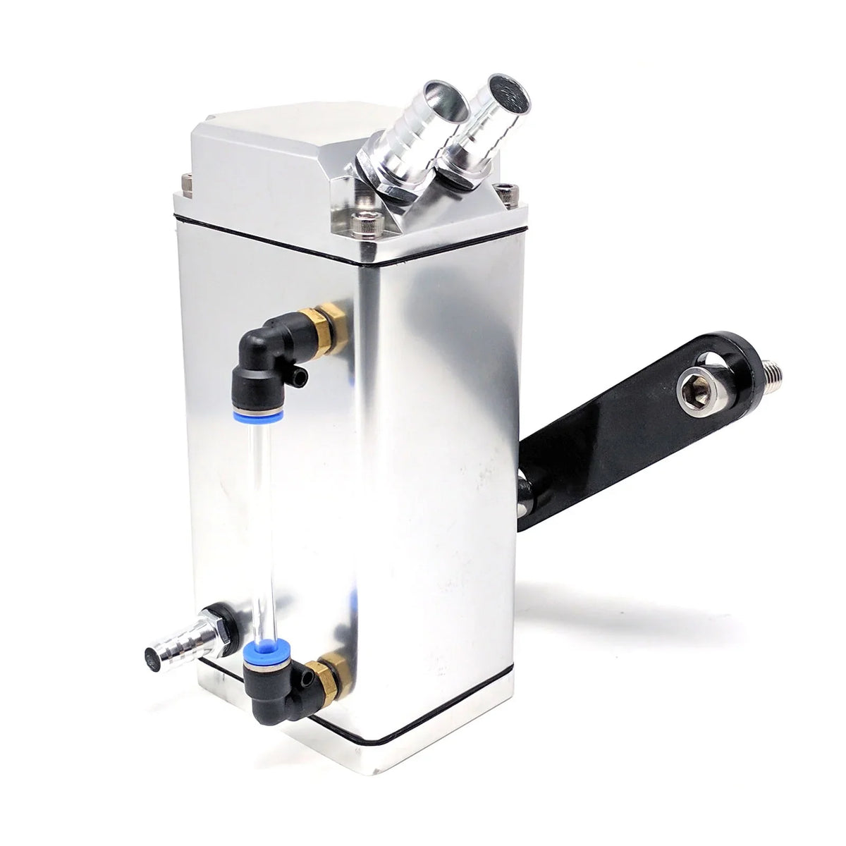 Rev9Power LS Engine Oil Catch Can LS1, LS2, LS3, LS6 (4.8L, 5.3L, 5.7L, 6.0L, 6.2L), Chrome, Black Bracket