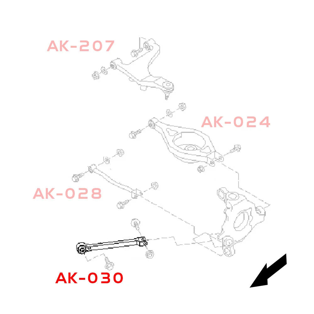 Godspeed Project Nissan 350Z (Z33) 03-08 Adjustable Rear Bucket Delete Toe Arm  (V.1)