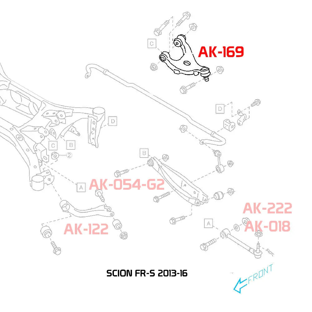 Godspeed Project Scion FRS 13+ (Zn6) Adjustable Rear Upper Camber Arm ( Spherical Bearing)