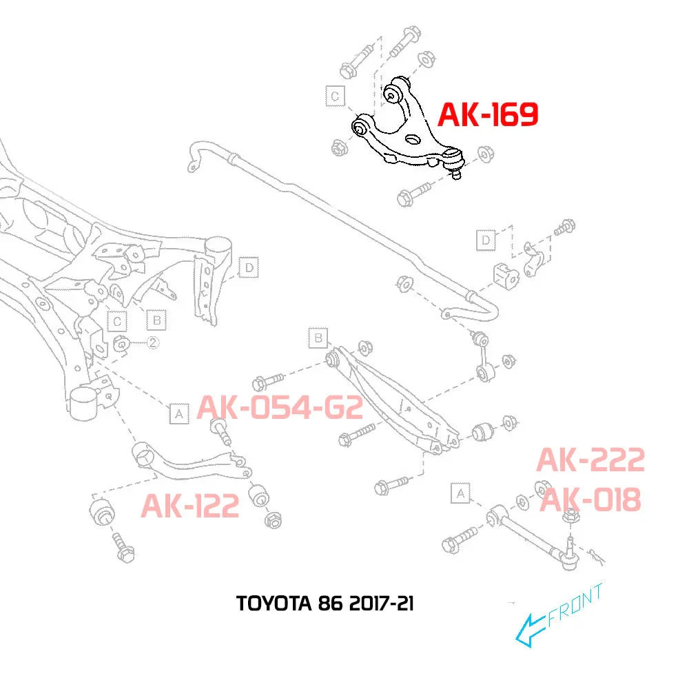 Godspeed Project Toyota 86 (Zn6) 13+ Adjustable Rear Upper Camber Arm ( Spherical Bearing)