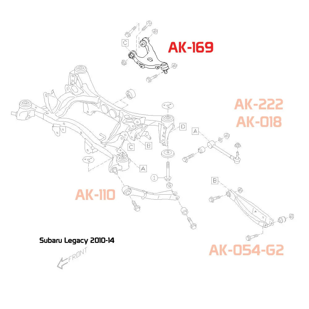 Godspeed Project Subaru Impreza 10-14 (Bm/Br) Adjustable Rear Upper Camber Arm ( Spherical Bearing)