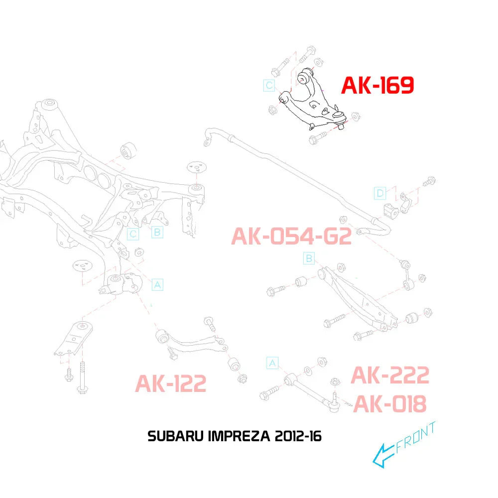 Godspeed Project Subaru Impreza 12-16 (Gj/ Gp) Adjustable Rear Upper Camber Arm ( Spherical Bearing)
