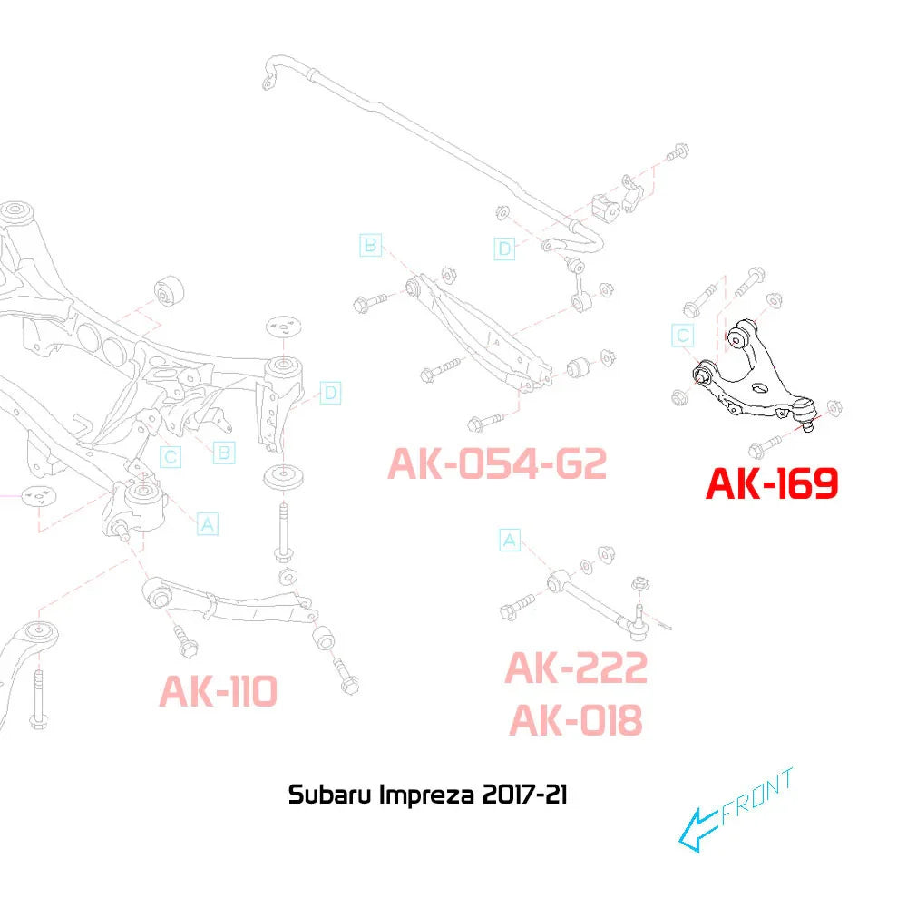 Godspeed Project Subaru Impreza 17-22 (Gk /Gt ) Adjustable Rear Upper Camber Arm ( Spherical Bearing)