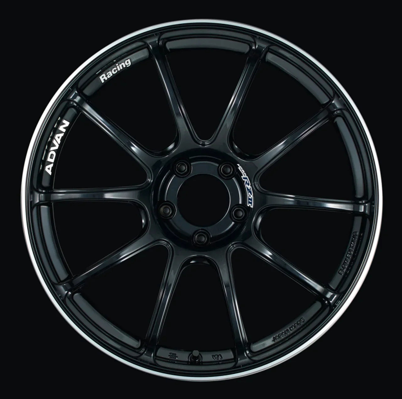 Advan RZII 19x10 +25 5-114.3 Racing Gloss Black Wheel