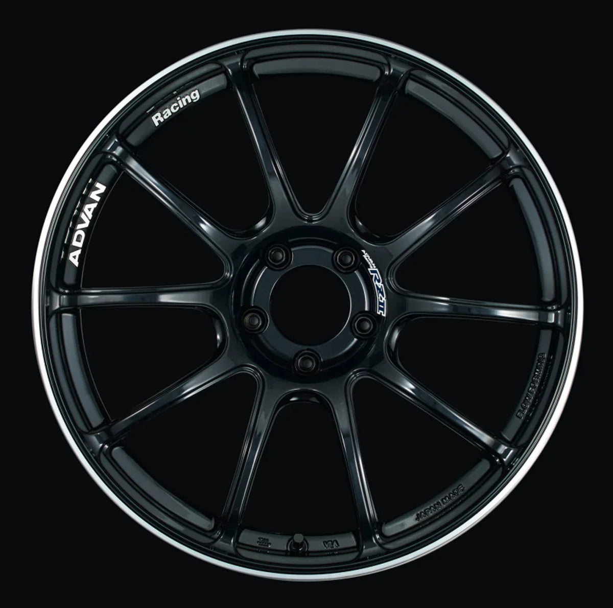 Advan RZII 19x10 +25 5-114.3 Racing Gloss Black Wheel