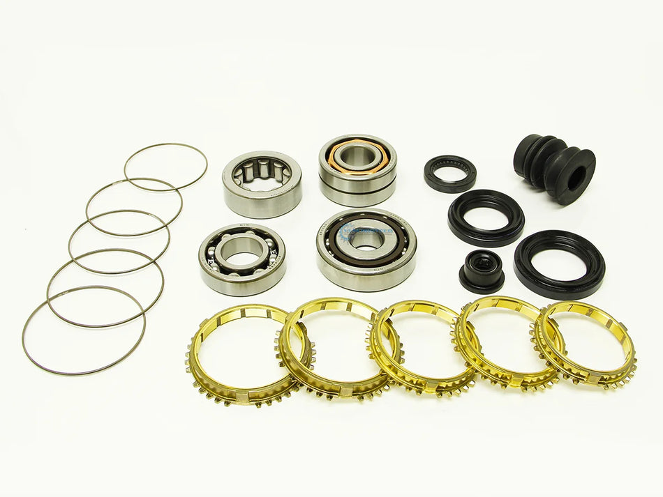 Synchrotech 1989-1991Honda Acura B16 A1/J1/Y2 Bearing, Seal, and Synchro Kit includes: SYN105B 1-5 Brass Synchro Set, SP105 1-5 Synchro Springs, BSK-S1/Y1 Bearing & Seal Kit