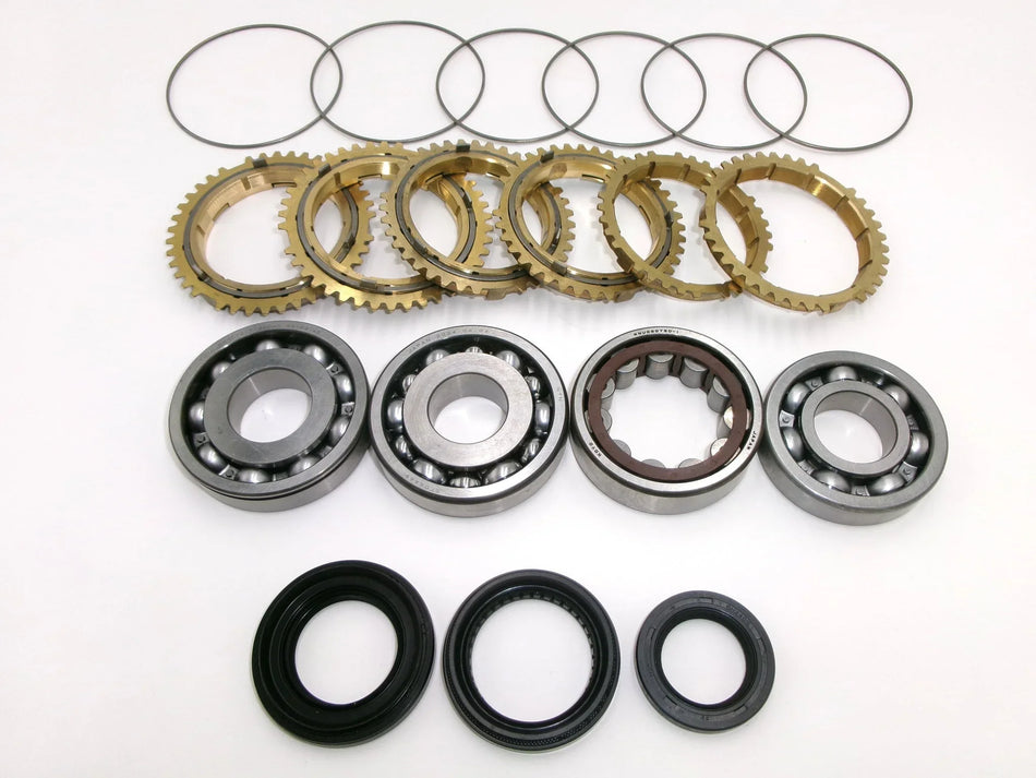 Synchrotech Honda Accord 03-07 APG6 K24 Bearing Seal and Brass Synchro Rebuild kit 
Includes: BSK-K20-0204 Bearing and Seal Kit + SYN114B Brass Synchro Set, 1-5 Synchro Springs
