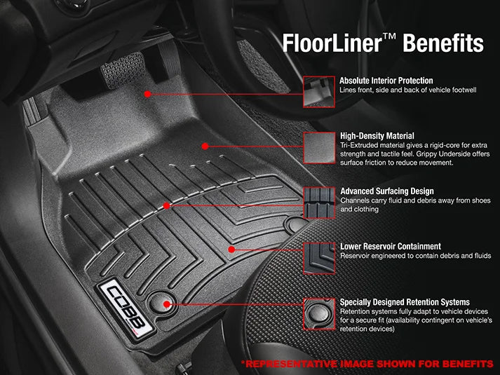 COBB x WeatherTech Front and Rear FloorLiner Set Subaru WRX 2022-2025