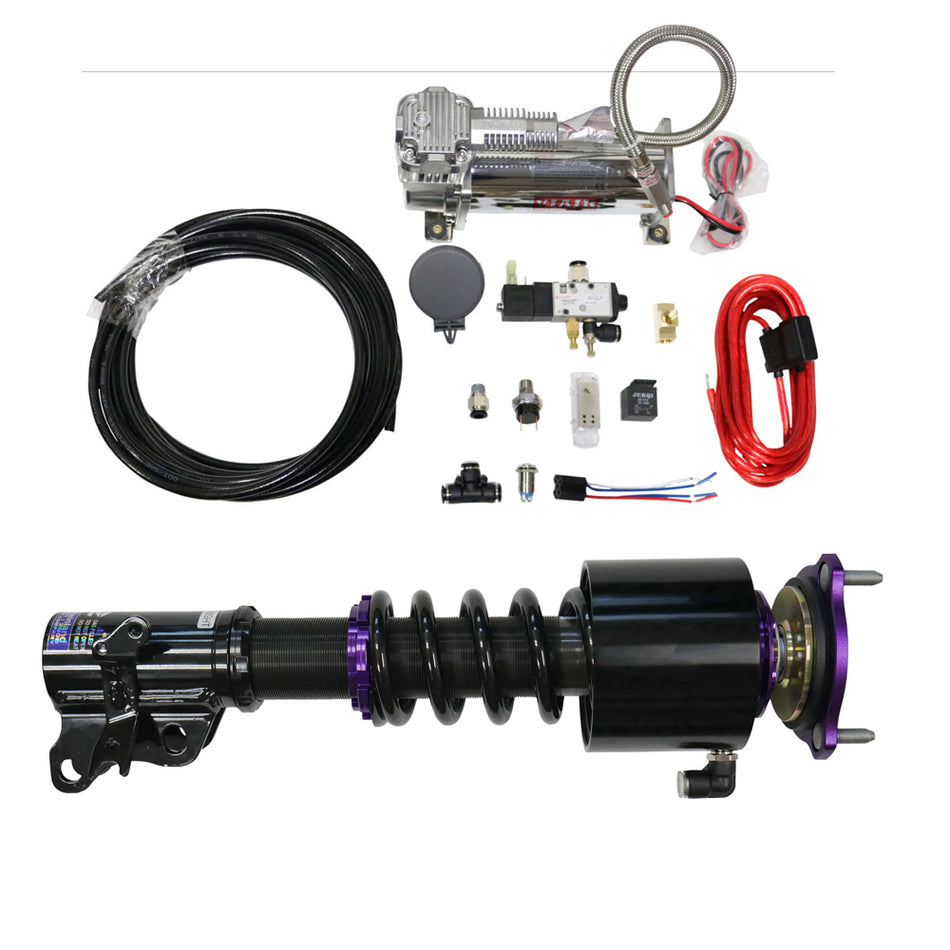 D2 Racing RS Coilovers w/ Front Air Cups + Gold Tankless Control System 00-09 Honda S2000