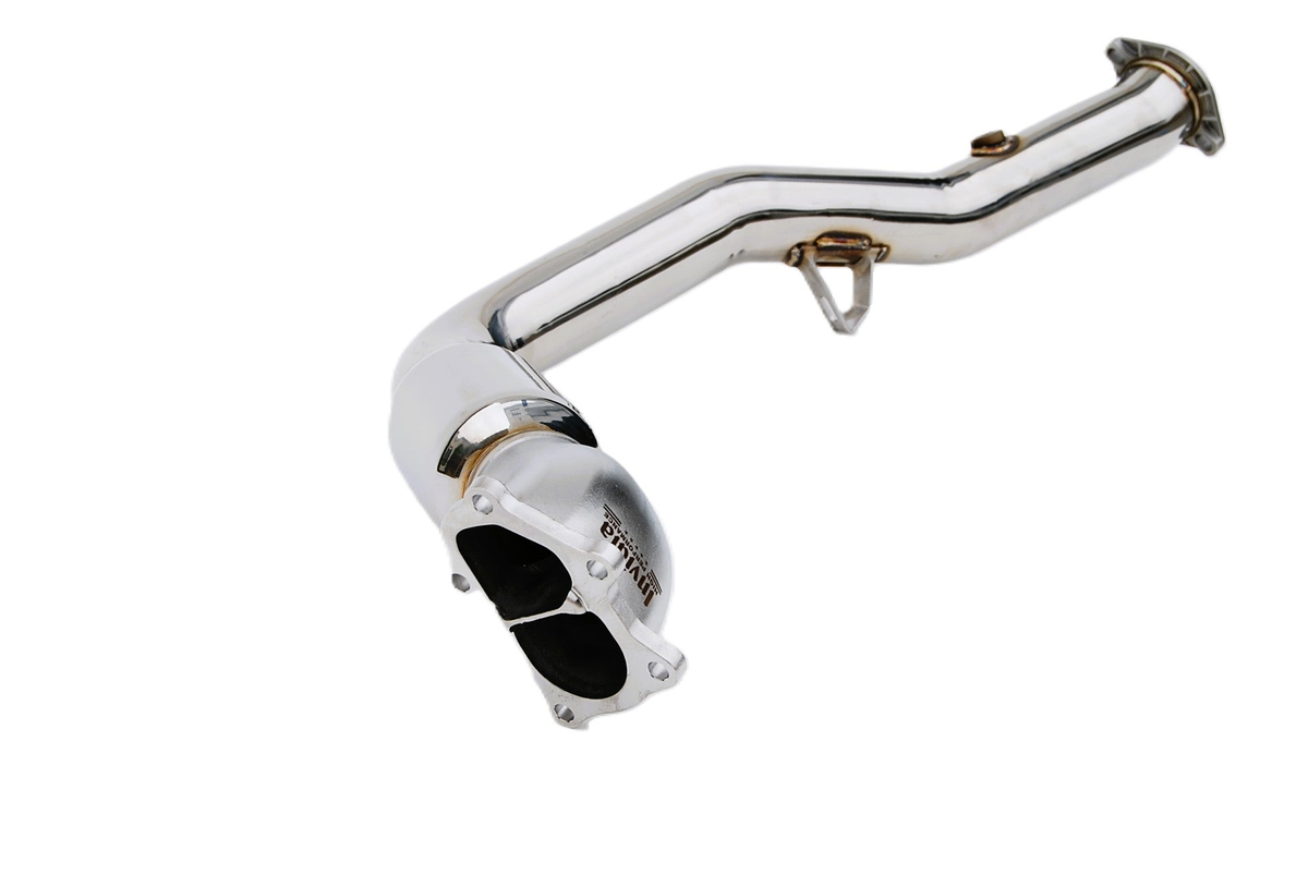 Invidia 02-07 WRX/STi Polished Divorced Waste Gate Downpipe with High Flow Cat