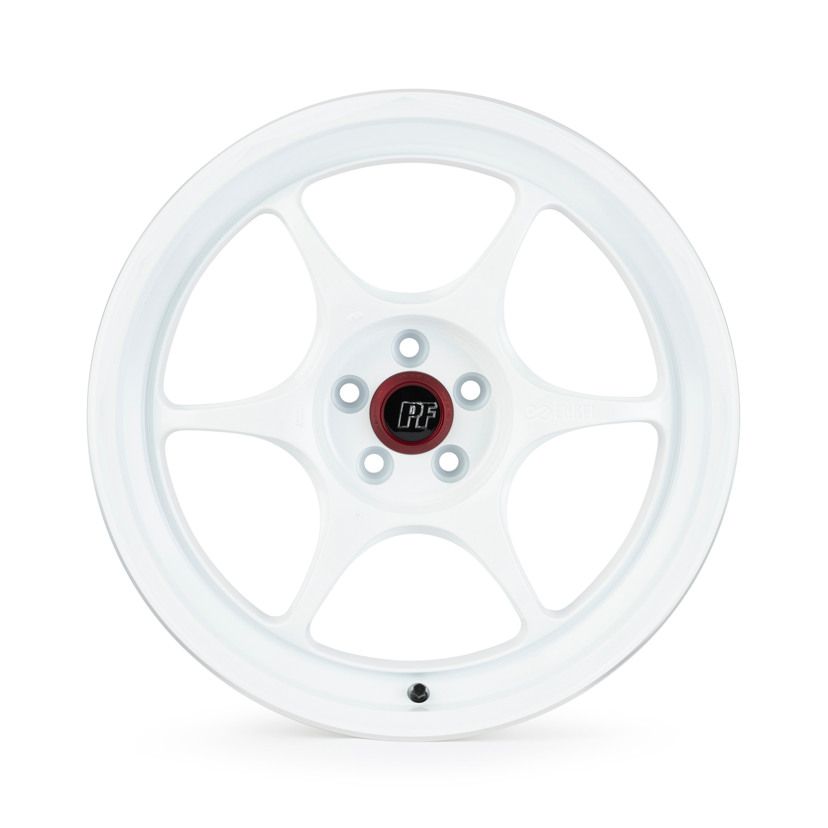 Enkei PF06 18x8.5in 5x114.3 BP 45mm Offset 75mm Bore White Machined Wheel