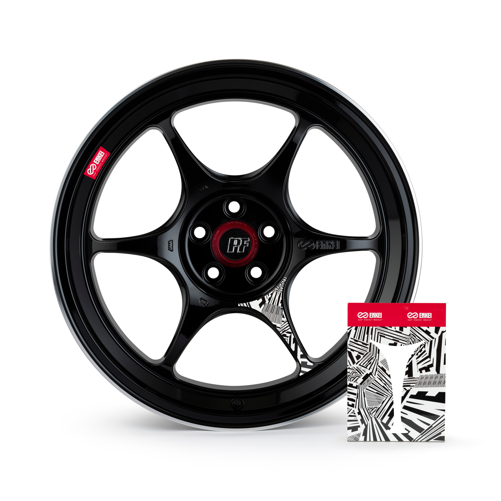 Enkei PF06 17x9 45 Offset 5x114.3 BP 75mm Bore Black Machined Wheel