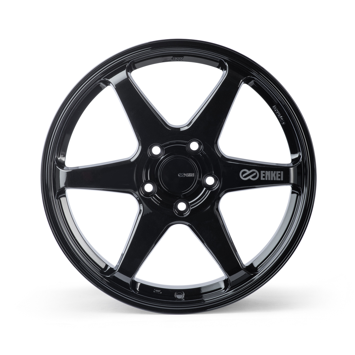 Enkei T6R 17x8 45mm Offset 5x100 Bolt Pattern 72.6 Bore Gloss Black Wheel