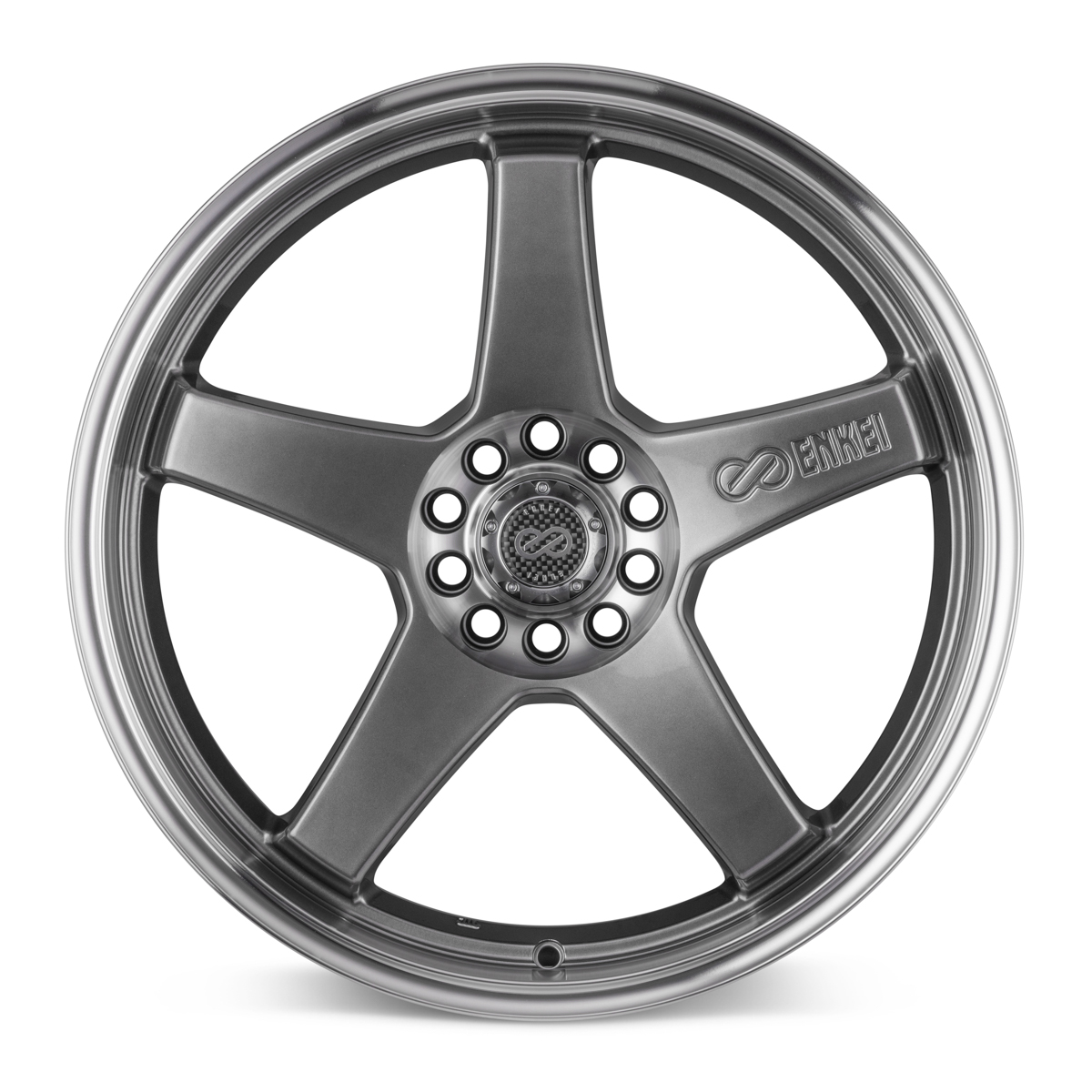 Enkei EV5 18x7.5 5x100/114.3 38mm Offset 72.6 Bolt Diameter Hyper Black w/ Machined Lip Wheel