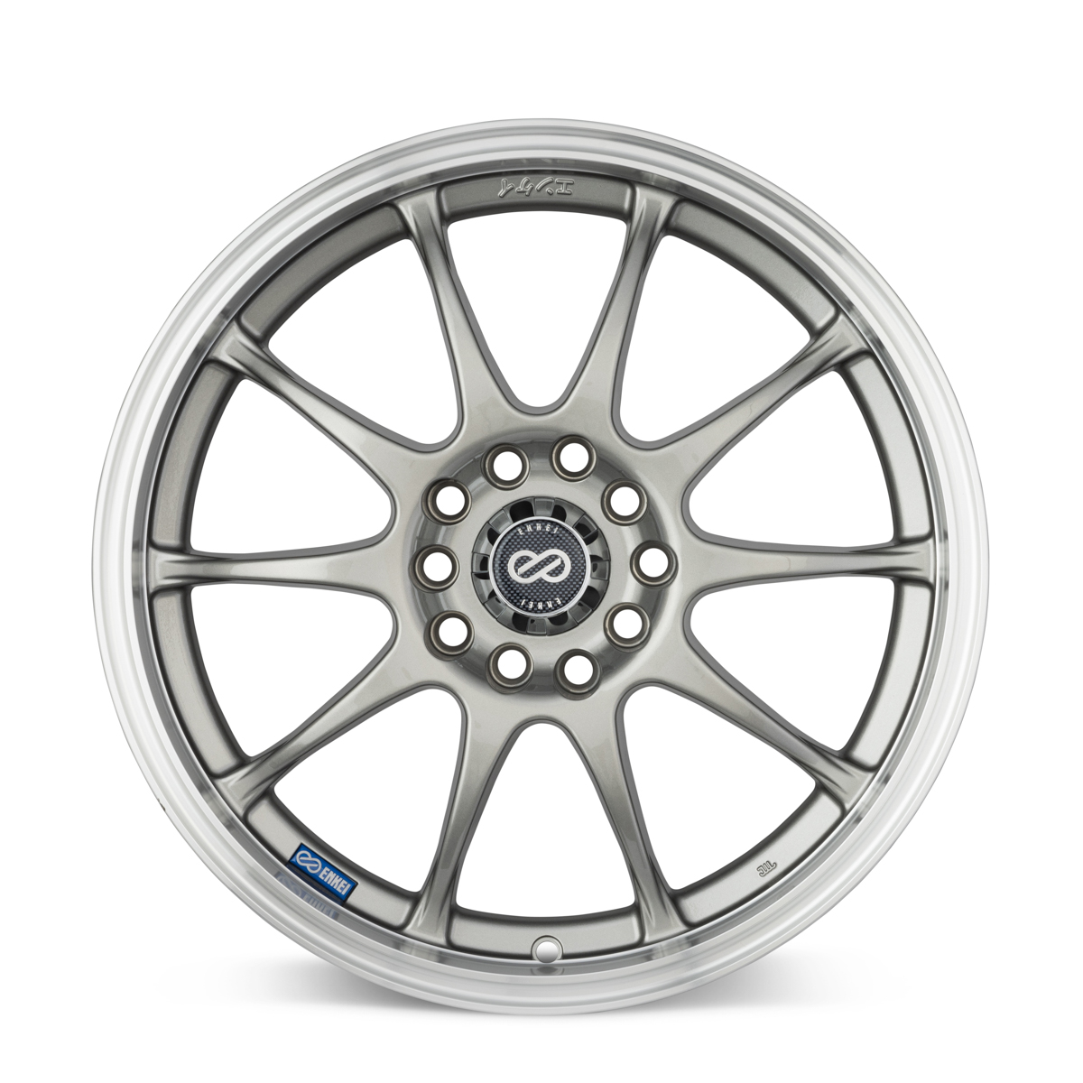 Enkei J10 15x6.5 5x100/114.3 38mm Offset 72.62mm Bore Dia Silver w/ Machined Lip Wheel