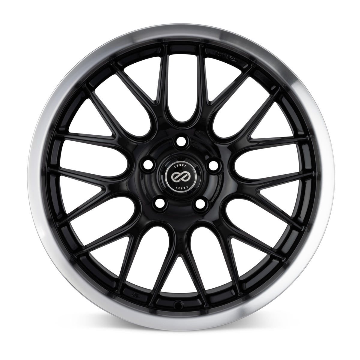 Enkei Lusso 20 x 8.5 40mm Offset 5x112 Bolt Pattern Black w/ Machine Lip Wheel