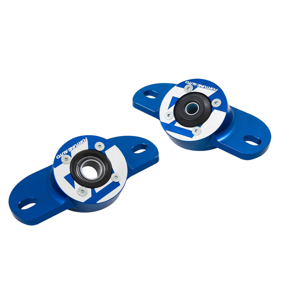 Fortune Auto Reinforced Billet Upper Shock Mounts - Toyota GR Corolla (GZEA14) - Rear - w/ rubber bushings (pair)