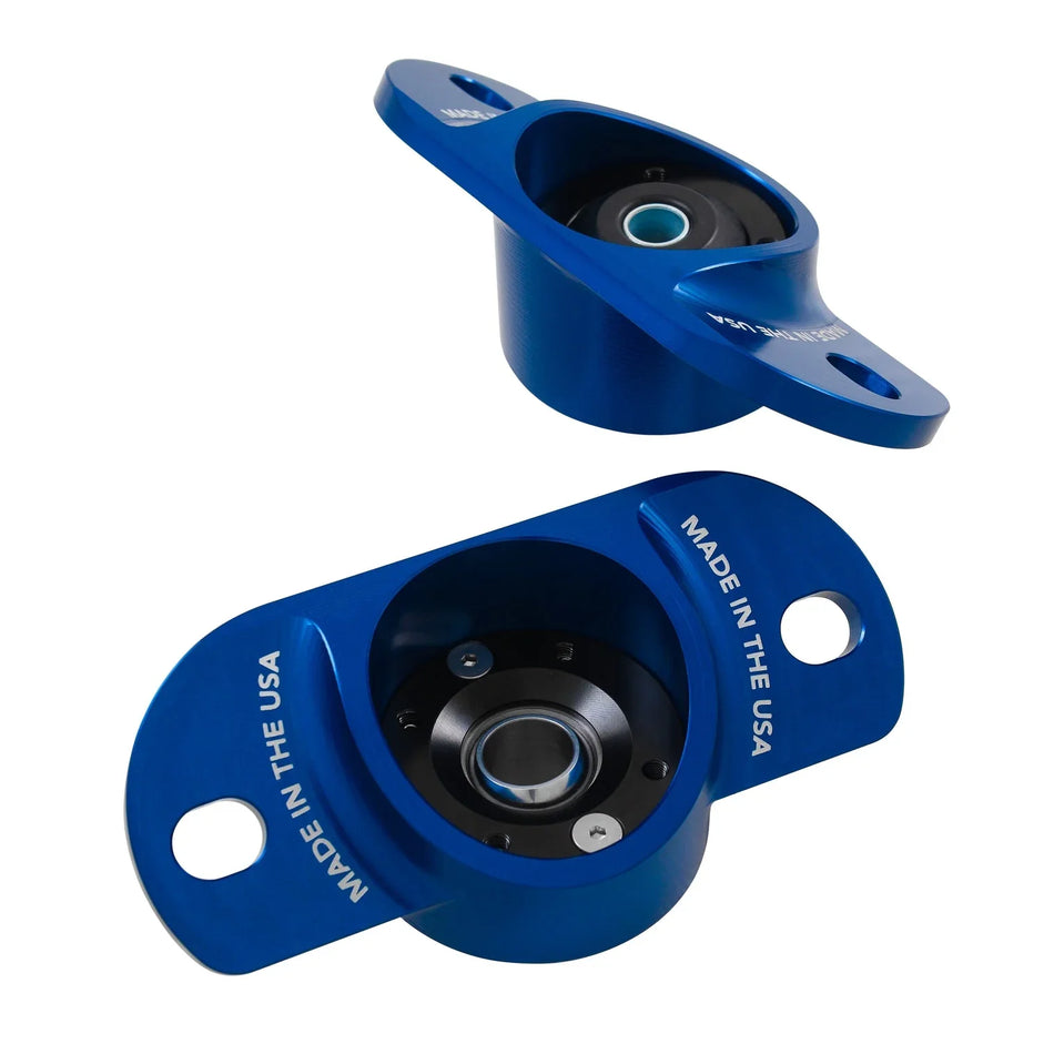 Fortune Auto Reinforced Billet Upper Shock Mounts - Toyota GR Corolla (GZEA14) - Rear - w/ spherical bushings (pair) - For use with OEM rear shock absorbers