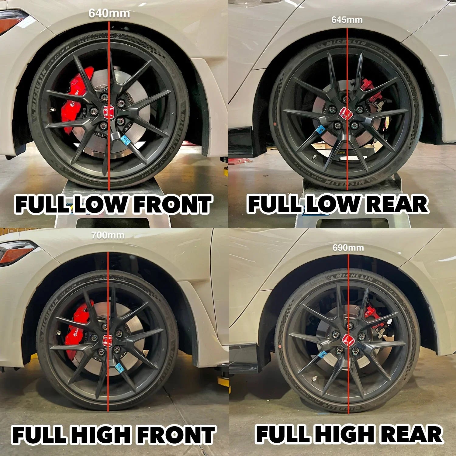 Fortune Auto Gen 8 500 Series Coilovers - 2023+ HONDA Civic 11 Type R (FL5) (Includes Front Endlinks) (Separate Style Rear)
*Limited Ride Height Adjustment*