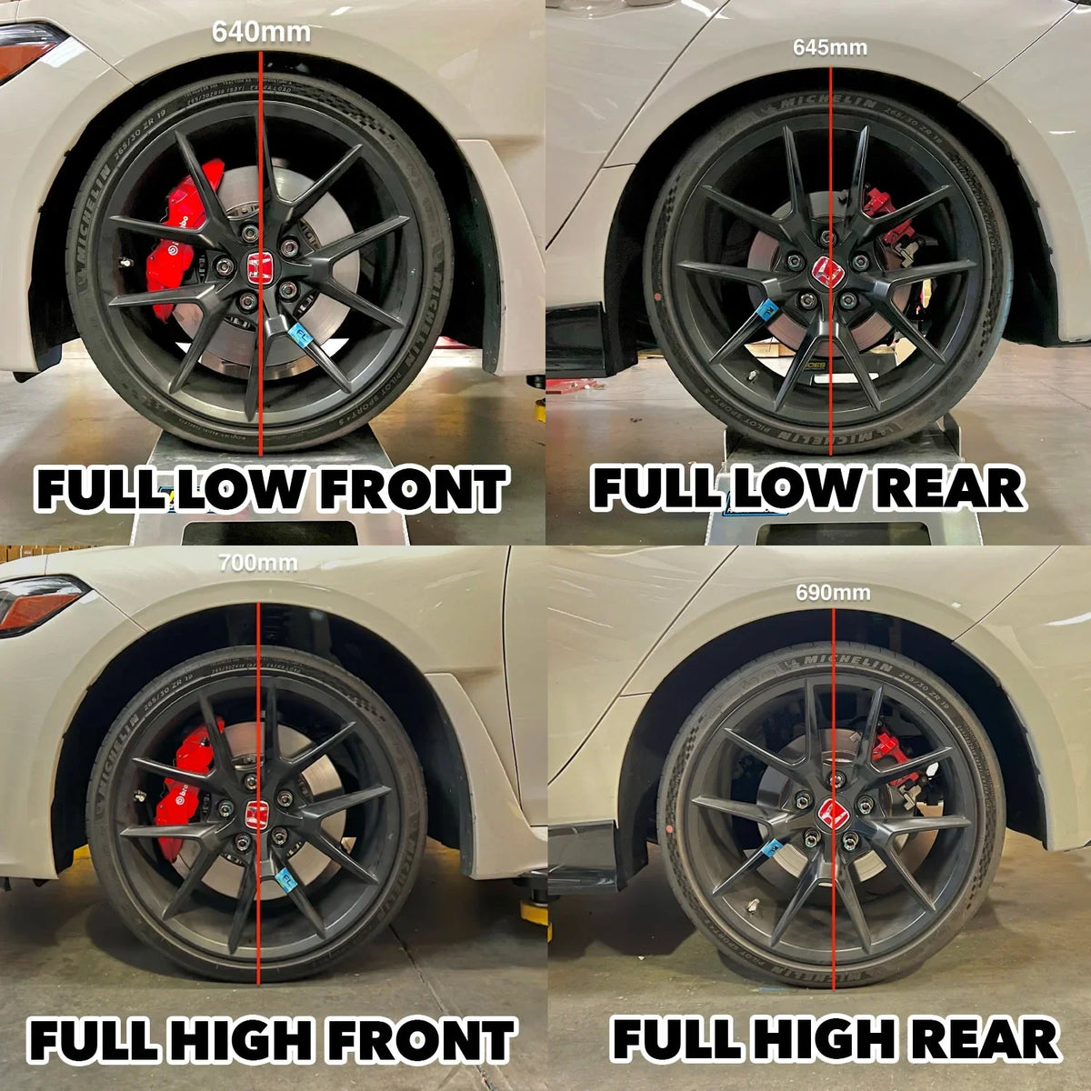 Fortune Auto Gen 8 500 Series Coilovers - 2023+ HONDA Civic 11 Type R (FL5) (Includes Front Endlinks) (Separate Style Rear)
*Limited Ride Height Adjustment*