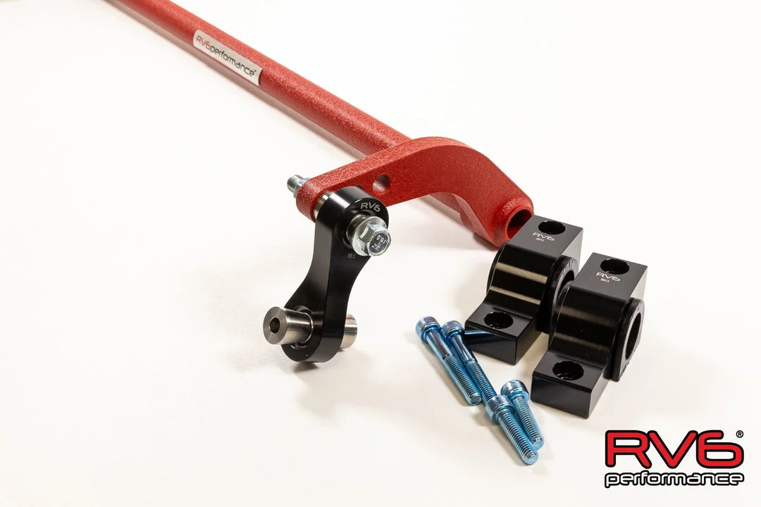RV6 Performance 16+ CivicX Adjustable Chromoly Rear Sway Bar With Billet Endlinks