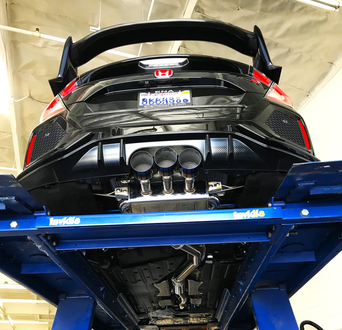 Invidia 17-19 Honda Civic Type R Q300 Triple Titanium Tip Cat-back Exhaust
