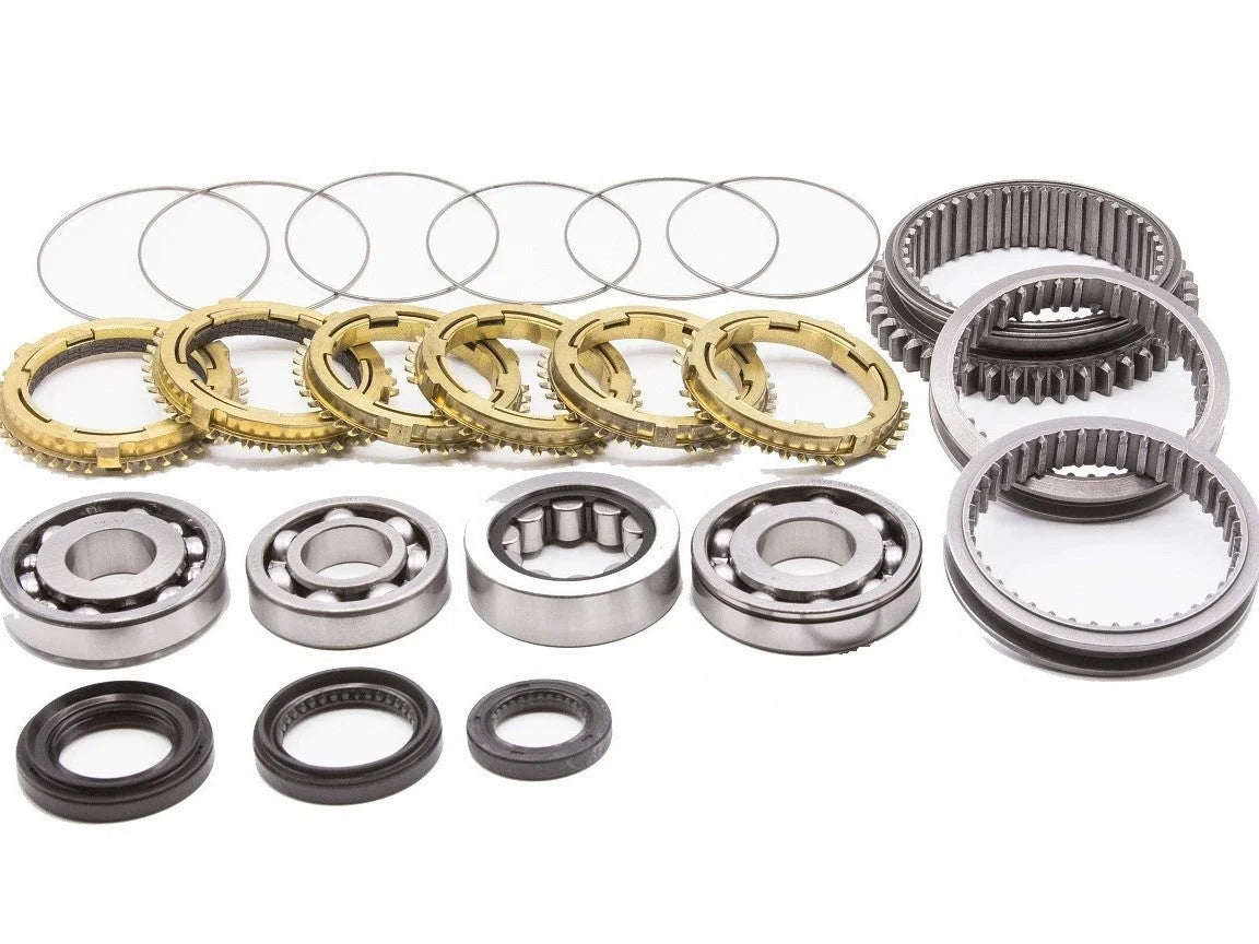 Synchrotech 2002-2004 RSX Type S K20 6 speed Kit Includes: SYN118 Carbon Synchro Set  (Dual Cone 5/6), SP117 Synchro Springs,   BSK-K20-0204 Bearing and Seal Kit, 1/2/3/4/5/6 Sleeves