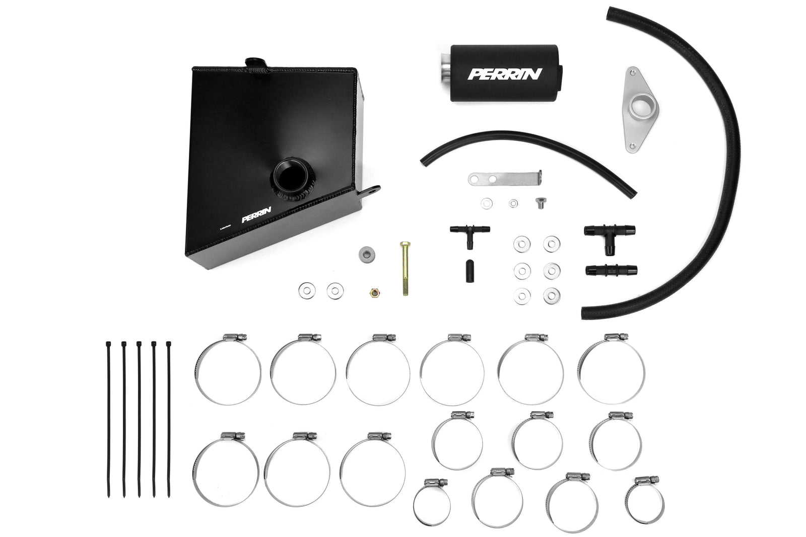 Perrin Performance 15-21 Subaru  STI FMIC Black Boost Tubes w/ Black Silicone Couplers
