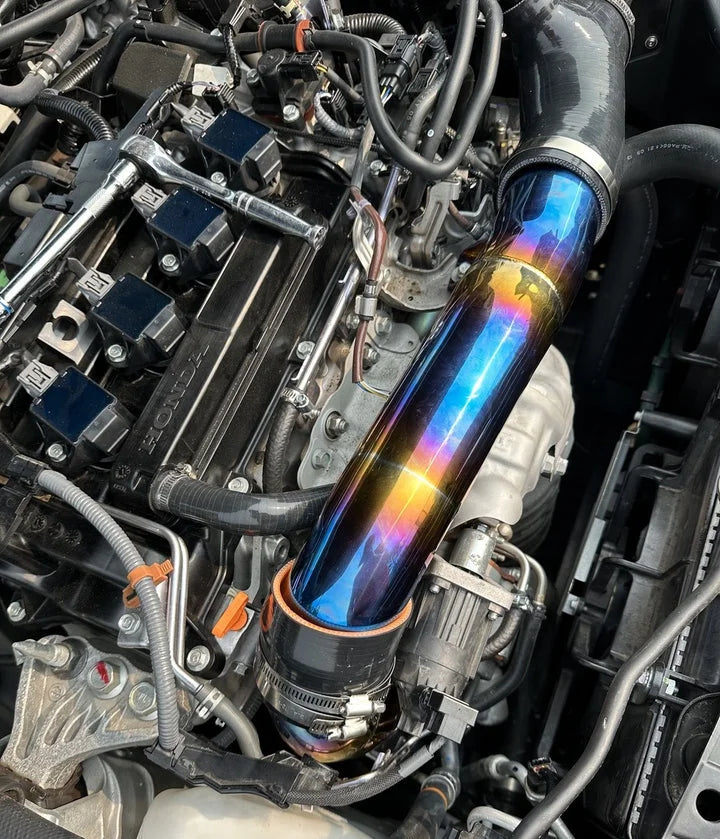 PLM Turbo Inlet Pipe Kit Stainless Burnt Blue - 23+ Integra 22+Civic (Factory Air Box)