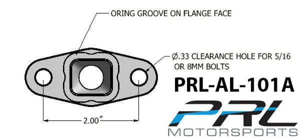PRL Motorsports T3/T4 Turbo -10AN Ported Oil Drain Flange Standard