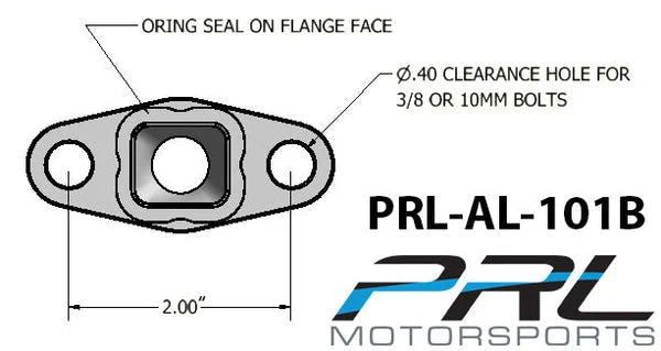 PRL Motorsports T3/T4 Turbo -10AN Ported Oil Drain Flange Standard