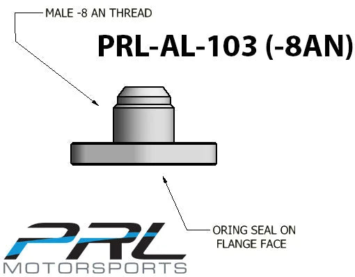 PRL Motorsports GT Turbo -8AN Ported Oil Drain Flange Slotted