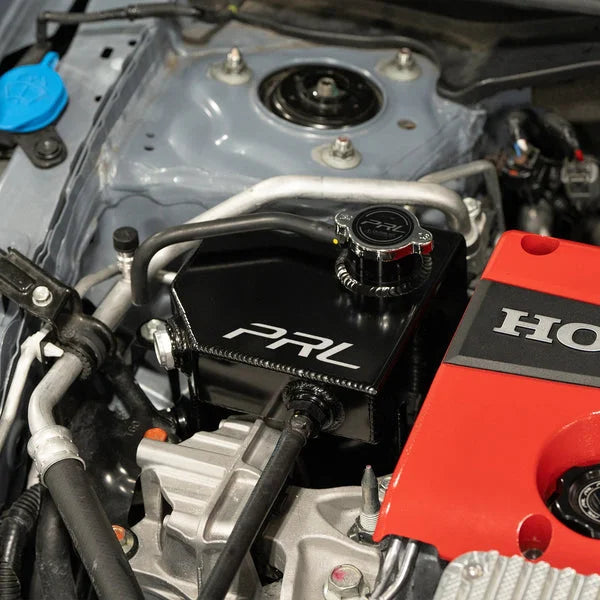 PRL Motorsports 2017-25 Honda Civic Type R, 2016-21 Honda Civic 1.5L Turbo, 2024+ Acura Integra Type S Baffled Coolant Expansion Tank (Black)