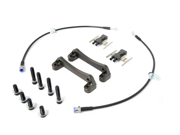 PRL Motorsports 4-Piston Brake Caliper Kit - Honda Civic Si / Acura Integra (Gunmetal Gray)