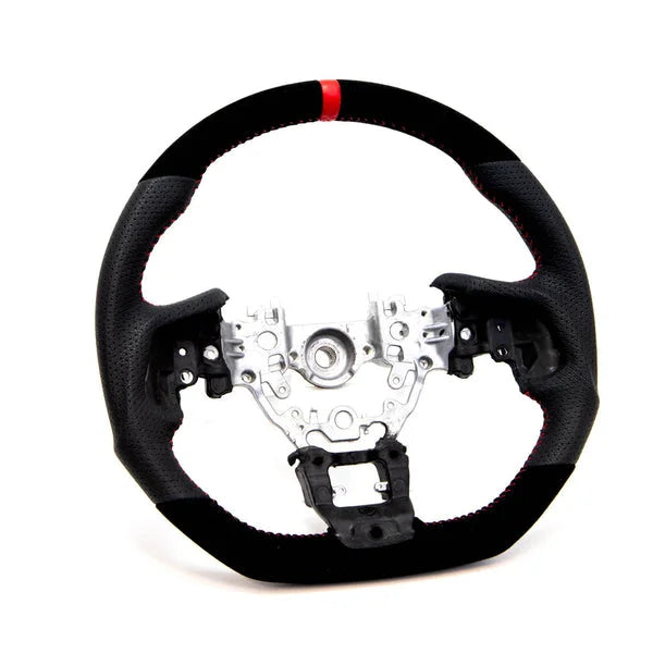 PRL Motorsports Steering Wheel | 2016-2021 Honda Civic (Leather and Suede - Red Stitching)