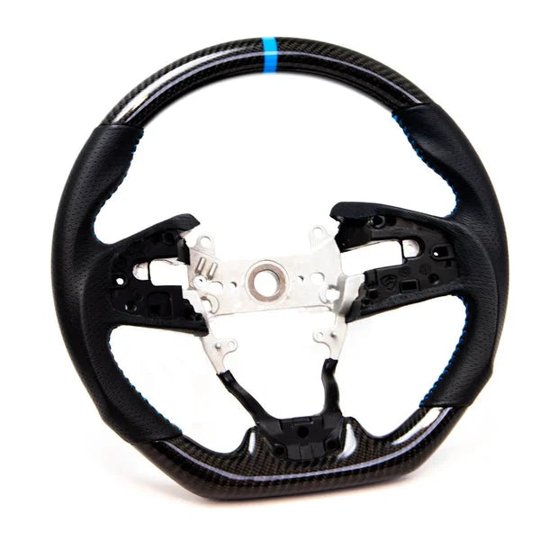 PRL Motorsports Steering Wheel | 2016-2021 Honda Civic (Carbon and Leather - Blue Stitching)