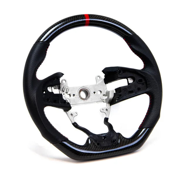 PRL Motorsports Steering Wheel | 2016-2021 Honda Civic (Carbon and Leather - Red Stitching)
