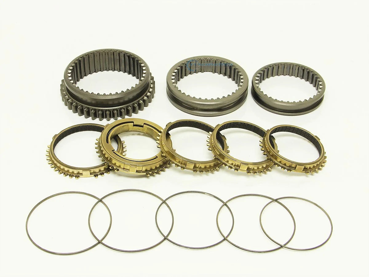 Synchrotech U2Q7 T2W4 Euro Accord 1st-2nd-3rd-4th-5th-Reverse Sleeves, Carbon Synchros (Brass Reverse Synchro) and Springs