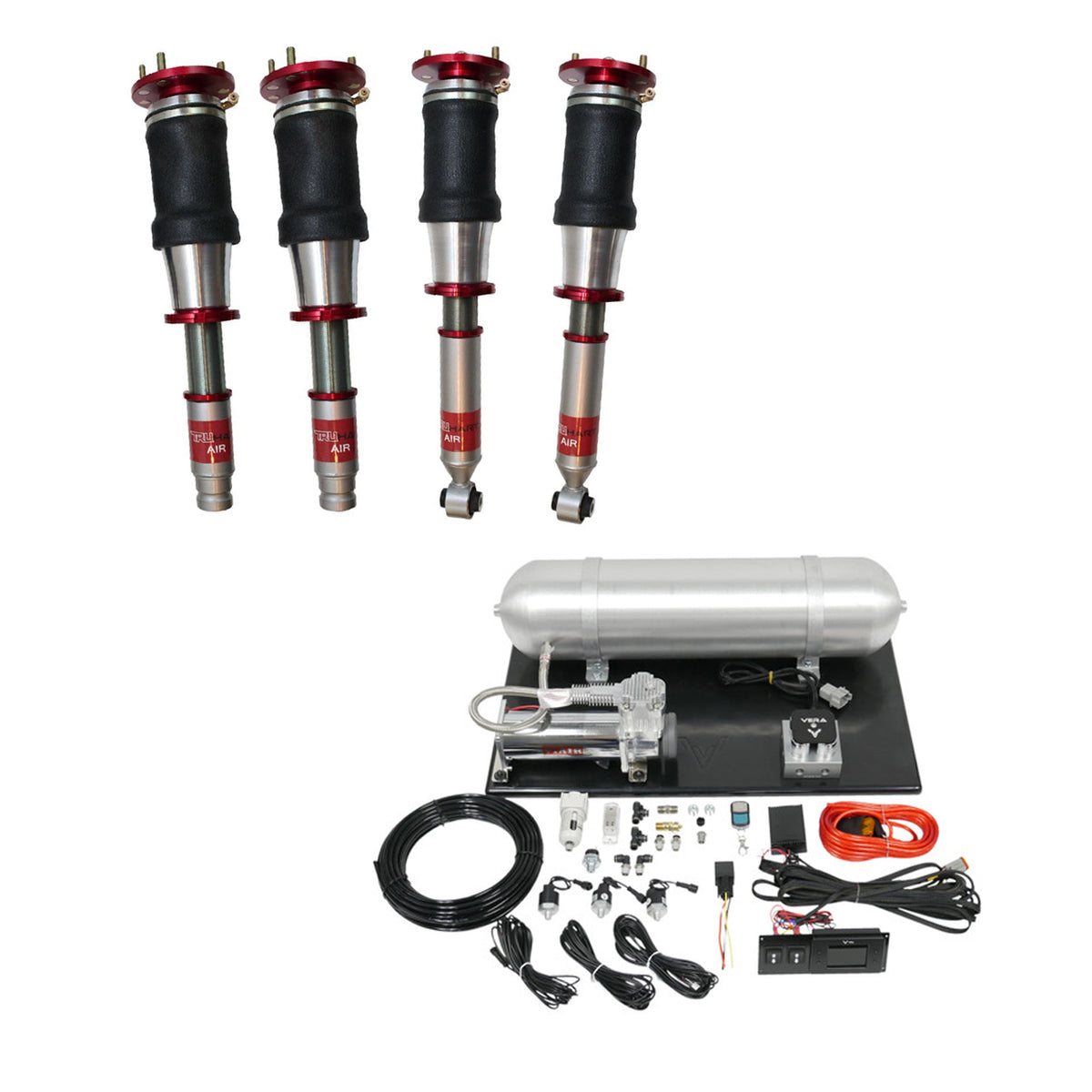 TruHart AirPlus Air Struts w/ VERA Essential Management For 04-08 Acura TSX 03-07 Honda Accord