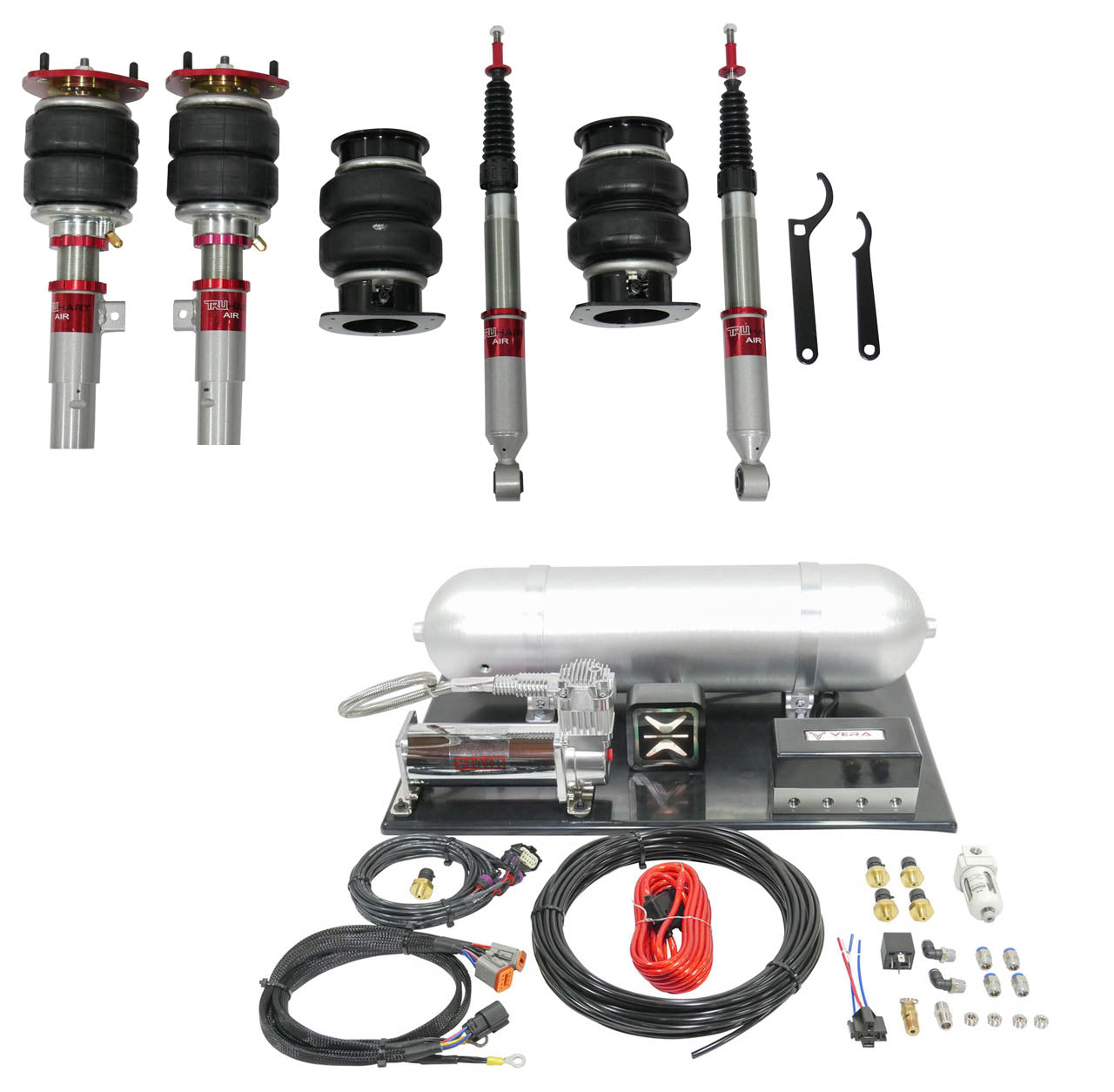 TruHart AirPlus Air Struts w/ VERA AccuAir ePlus Connect Pressure For 23+ Acura Integra 16+ Honda Civic