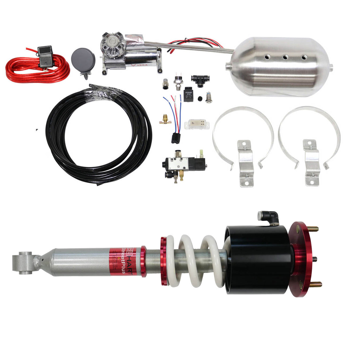 TruHart StreetPlus Coilovers w/ Front Air Cups Plus Gold Control System For 02-06 Honda CR-V