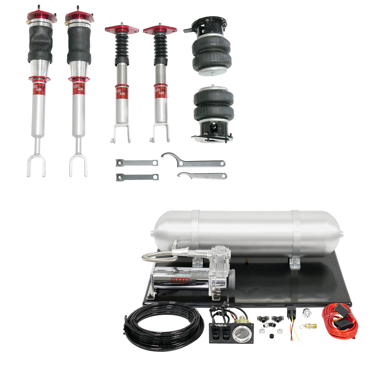 TruHart AirPlus Air Struts w/ VERA Basic Management For 03-07 Infiniti G35 03-08 Nissan 350Z RWD