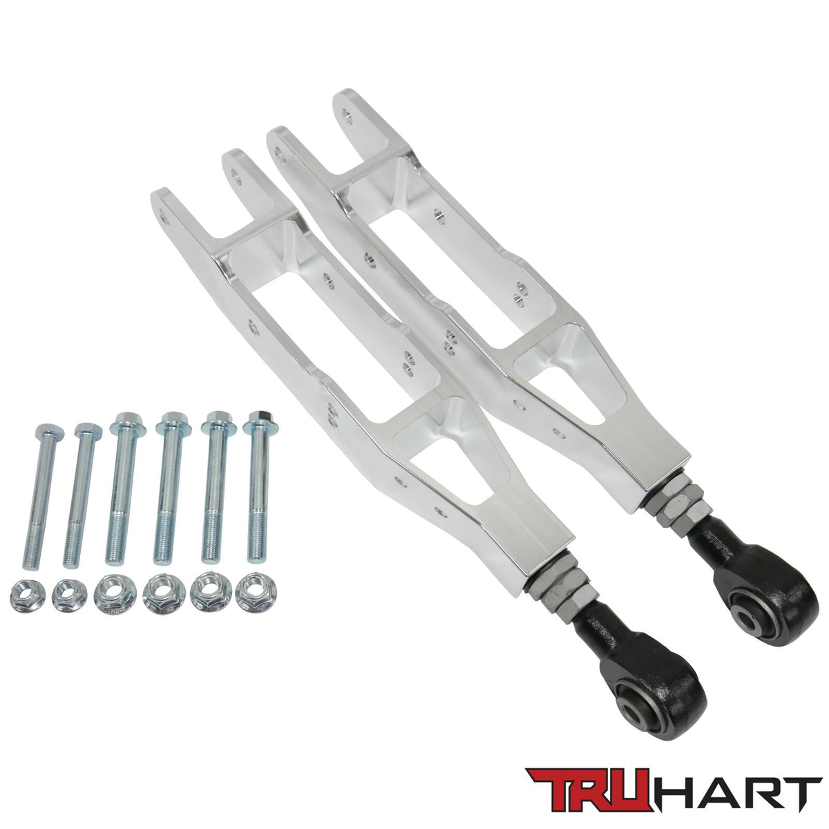 TruHart Rear Lower Control Arms Adjustable Polished For 12-21 Subaru BRZ 08-16 Subaru Impreza 10+ Subaru Legacy 08+ Subaru STI/ WRX 12-17 Scion FR-S