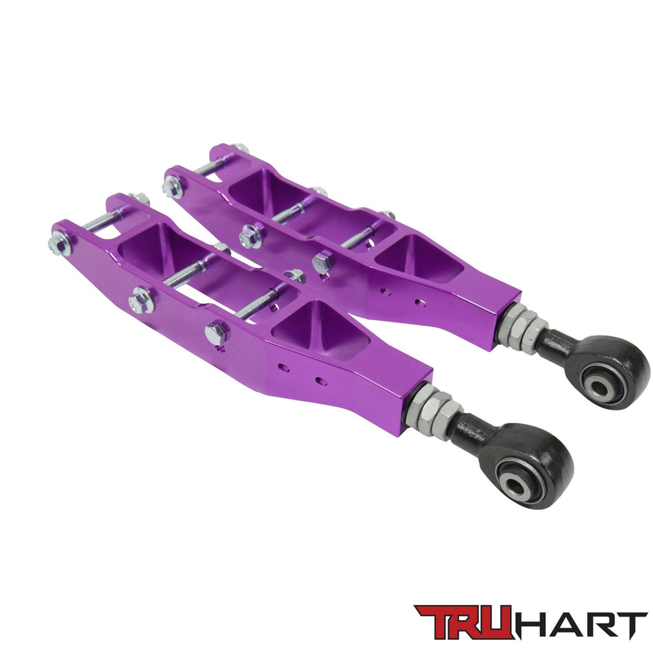 TruHart Rear Lower Control Arms Adjustable Anodized Purple For 12-21 Subaru BRZ 08-16 Subaru Impreza 10+ Subaru Legacy 08+ Subaru STI/ WRX 12-17 Scion FR-S