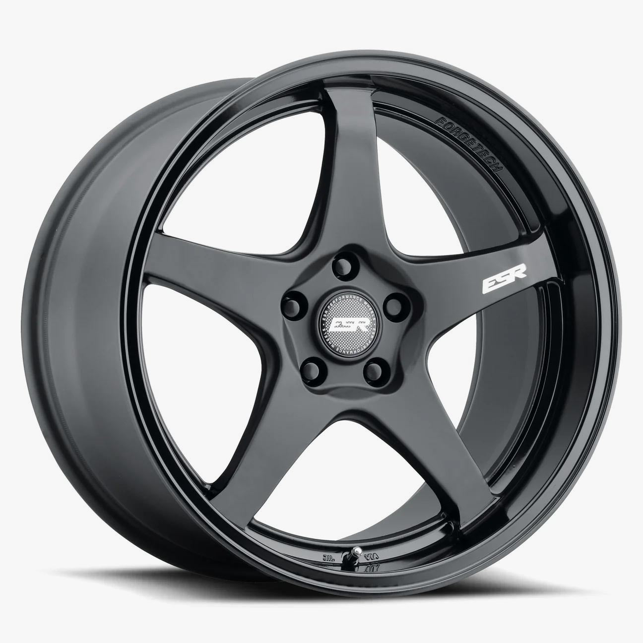 ESR Wheels 18X10.5 5X112 +22 72.56 MATTE BLACK GLOSS BLACK LIP APX 5 80551422 APX5MBLK-BL 5X112