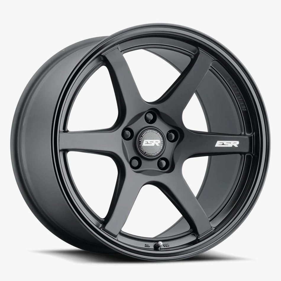 ESR Wheels 18X10.5 5X112 +22 72.56 MATTE BLACK GLOSS BLACK LIP APX6 80551422 APX6MBLK-BL 5X112